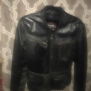Leather lined moto jacket